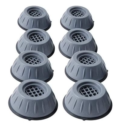 وسادة قدم للغسالة من 8 قطع رمادي/أسود 4 x 5سم