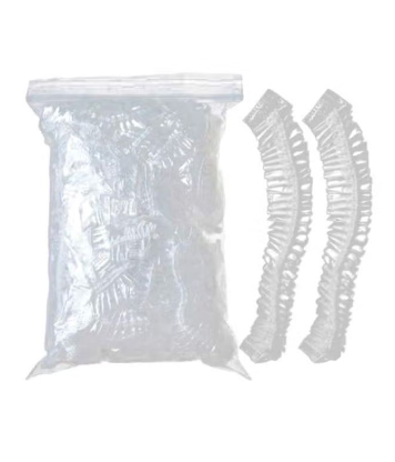 أغطية رأس للاستحمام، للاستخدام مرة واحدة، 100 قطعة أبيض